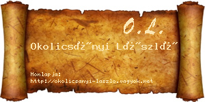 Okolicsányi László névjegykártya